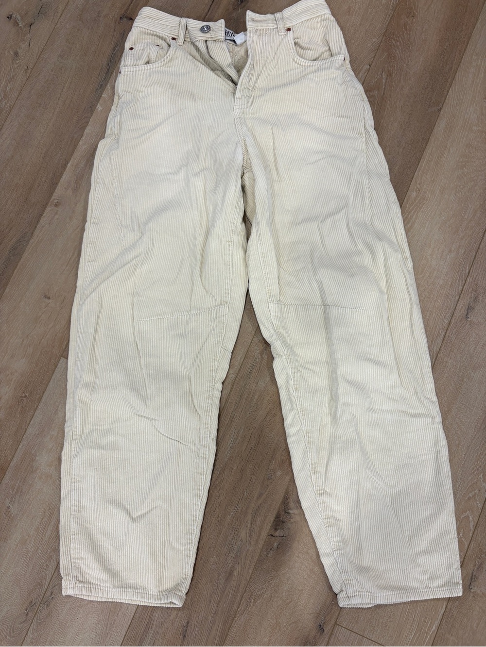 BDG Cream Corduroy High-Rise Wide Leg Pants